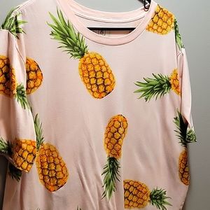 Pineapple pink print shirt